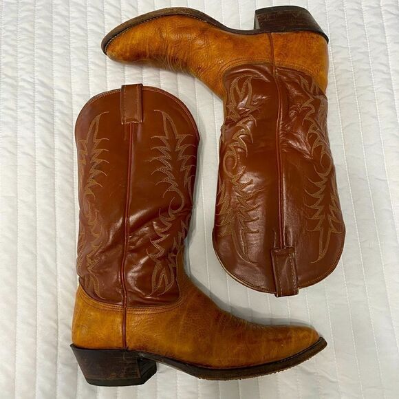 NOCONA Cowboy Leather Boots Men Size 8.5 - Picture 1 of 13